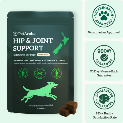 PetAroha Hip & Joint Health Soft Chews For Dogs 60 Chews